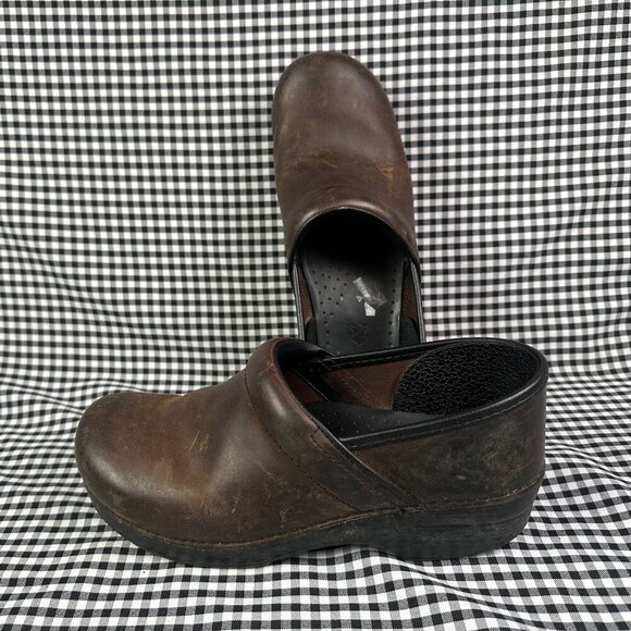 Dansko Shoes - Dansko Dark Brown Leather Chunky Cottagecore Clog Women's EU 40 / US 9.5